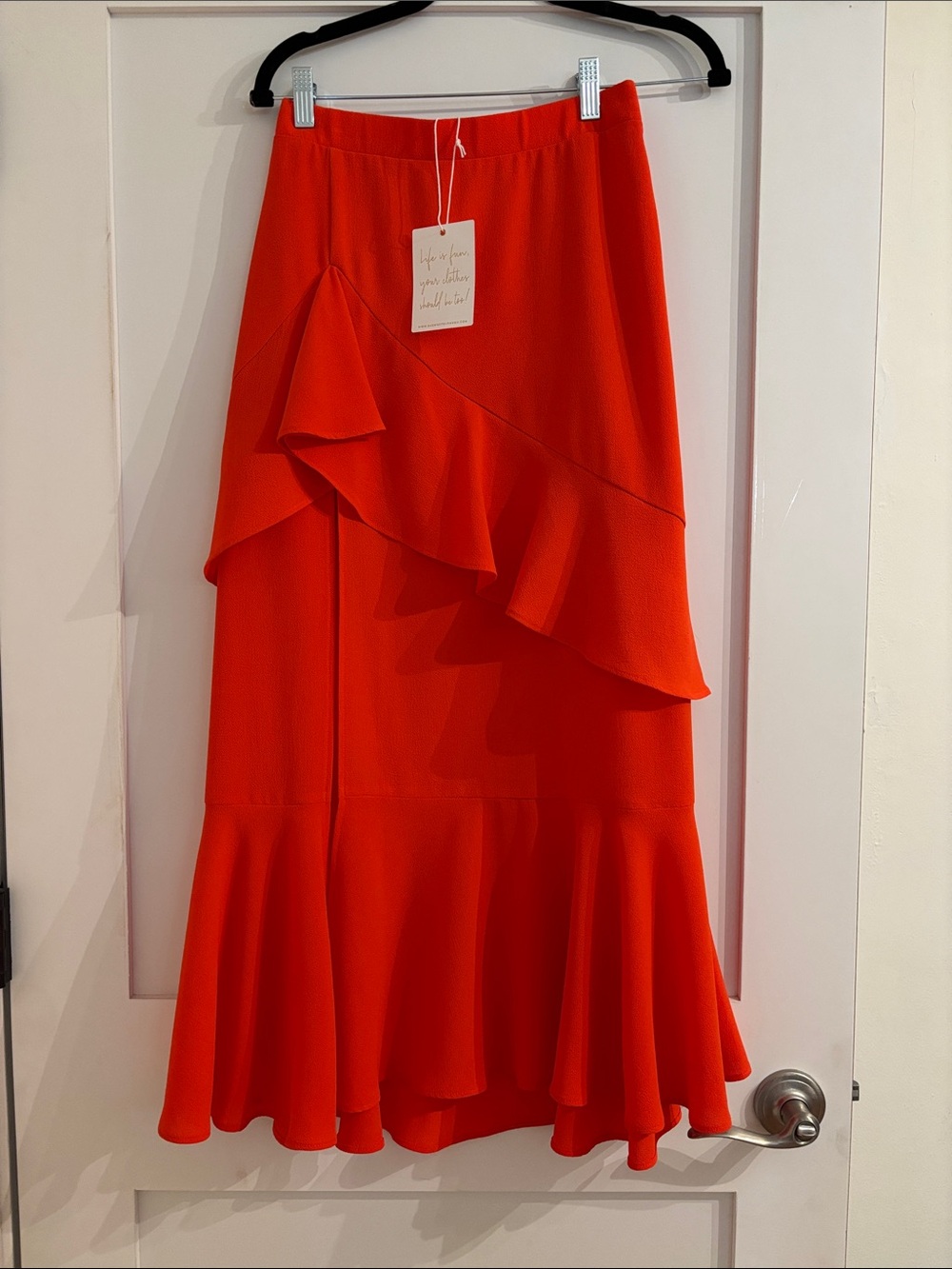 Show Me Your MuMu Red Ruffle Midi Skirt